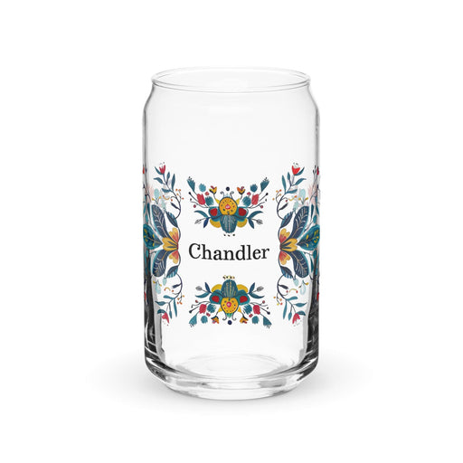 Chandler Exclusive Name Art Piece Can-Shaped Glass Home Office Work Mexican Spanish Pride Gift Cup One-Of-A-Kind Calligraphy Glass | C9 Mexicada 16 oz