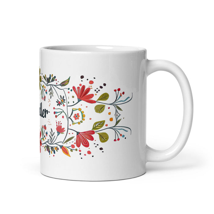 Chandler Exclusive Name Art Piece Home Office Work Coffee Mug Mexican Spanish Pride Gift Cup One-Of-A-Kind Calligraphy White Glossy Mug | C10 Mexicada 11 oz