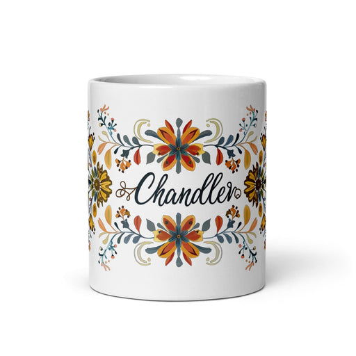 Chandler Exclusive Name Art Piece Home Office Work Coffee Mug Mexican Spanish Pride Gift Cup One-Of-A-Kind Calligraphy White Glossy Mug | C15 Mexicada