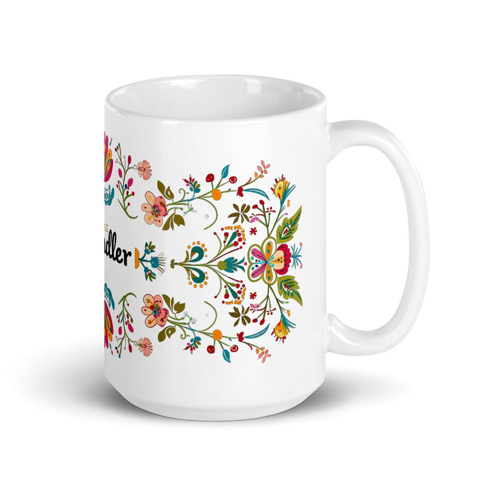 Chandler Exclusive Name Art Piece Home Office Work Coffee Mug Mexican Spanish Pride Gift Cup One-Of-A-Kind Calligraphy White Glossy Mug | C16 Mexicada 15 oz