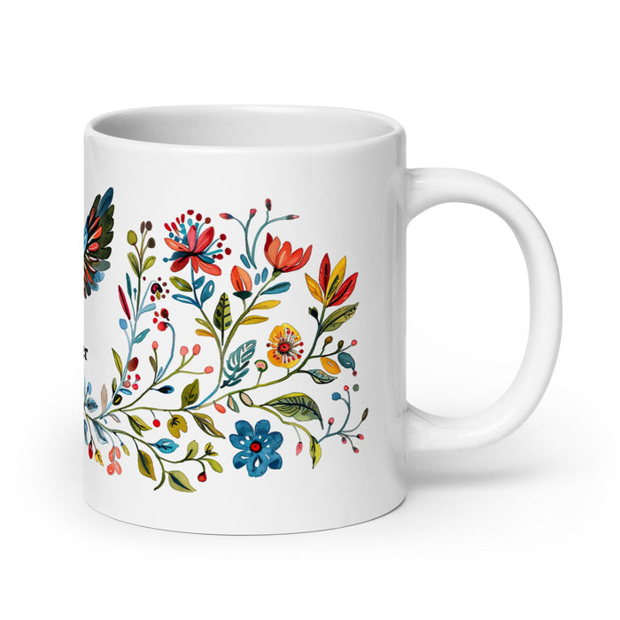 Chandler Exclusive Name Art Piece Home Office Work Coffee Mug Mexican Spanish Pride Gift Cup One-Of-A-Kind Calligraphy White Glossy Mug | C18 Mexicada 20 oz