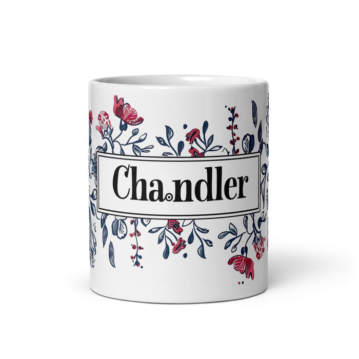 Chandler Exclusive Name Art Piece Home Office Work Coffee Mug Mexican Spanish Pride Gift Cup One-Of-A-Kind Calligraphy White Glossy Mug | C19 Mexicada