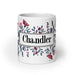 Chandler Exclusive Name Art Piece Home Office Work Coffee Mug Mexican Spanish Pride Gift Cup One-Of-A-Kind Calligraphy White Glossy Mug | C19 Mexicada