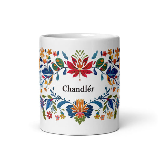 Chandler Exclusive Name Art Piece Home Office Work Coffee Mug Mexican Spanish Pride Gift Cup One-Of-A-Kind Calligraphy White Glossy Mug | C21 Mexicada