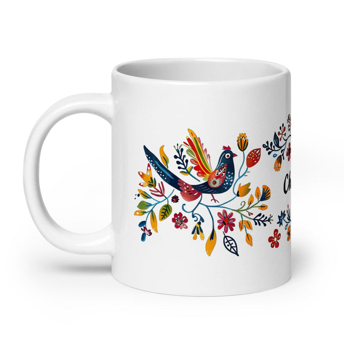 Chandler Exclusive Name Art Piece Home Office Work Coffee Mug Mexican Spanish Pride Gift Cup One-Of-A-Kind Calligraphy White Glossy Mug | C23 Mexicada