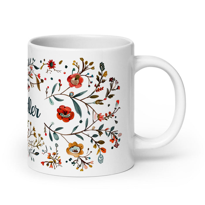 Chandler Exclusive Name Art Piece Home Office Work Coffee Mug Mexican Spanish Pride Gift Cup One-Of-A-Kind Calligraphy White Glossy Mug | C24 Mexicada 20 oz