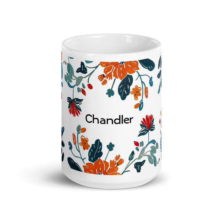 Chandler Exclusive Name Art Piece Home Office Work Coffee Mug Mexican Spanish Pride Gift Cup One-Of-A-Kind Calligraphy White Glossy Mug | C25 Mexicada