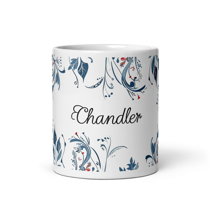 Chandler Exclusive Name Art Piece Home Office Work Coffee Mug Mexican Spanish Pride Gift Cup One-Of-A-Kind Calligraphy White Glossy Mug | C3 Mexicada