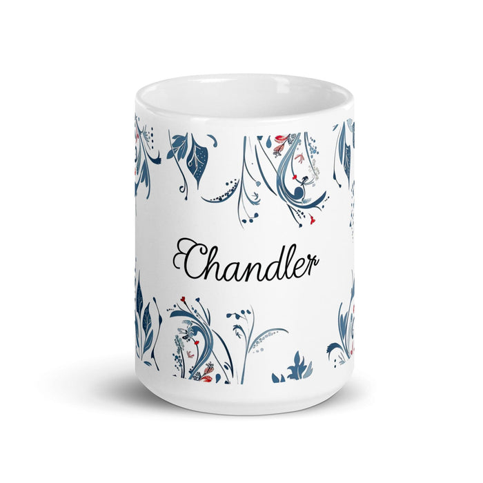 Chandler Exclusive Name Art Piece Home Office Work Coffee Mug Mexican Spanish Pride Gift Cup One-Of-A-Kind Calligraphy White Glossy Mug | C3 Mexicada