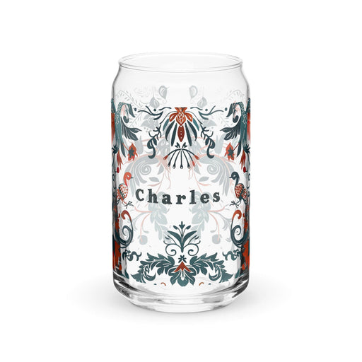 Charles Exclusive Name Art Piece Can-Shaped Glass Home Office Work Mexican Spanish Pride Gift Cup One-Of-A-Kind Calligraphy Glass | C10 Mexicada 16 oz