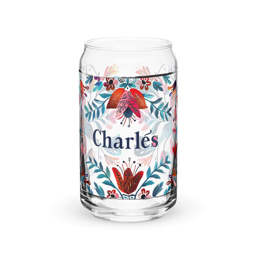 Charles Exclusive Name Art Piece Can-Shaped Glass Home Office Work Mexican Spanish Pride Gift Cup One-Of-A-Kind Calligraphy Glass | C11 Mexicada 16 oz (No Lid No Straw)