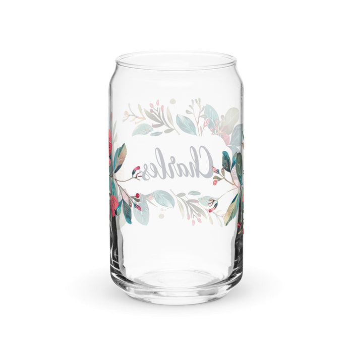 Charles Exclusive Name Art Piece Can-Shaped Glass Home Office Work Mexican Spanish Pride Gift Cup One-Of-A-Kind Calligraphy Glass | C2 Mexicada