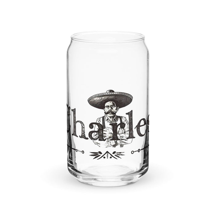 Charles Exclusive Name Art Piece Can-Shaped Glass Home Office Work Mexican Spanish Pride Gift Cup One-Of-A-Kind Calligraphy Glass | C4 Mexicada 16 oz (No Lid No Straw)