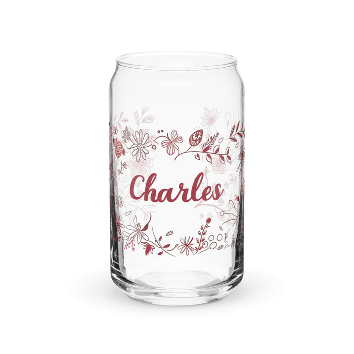 Charles Exclusive Name Art Piece Can-Shaped Glass Home Office Work Mexican Spanish Pride Gift Cup One-Of-A-Kind Calligraphy Glass | C6 Mexicada 16 oz (No Lid No Straw)