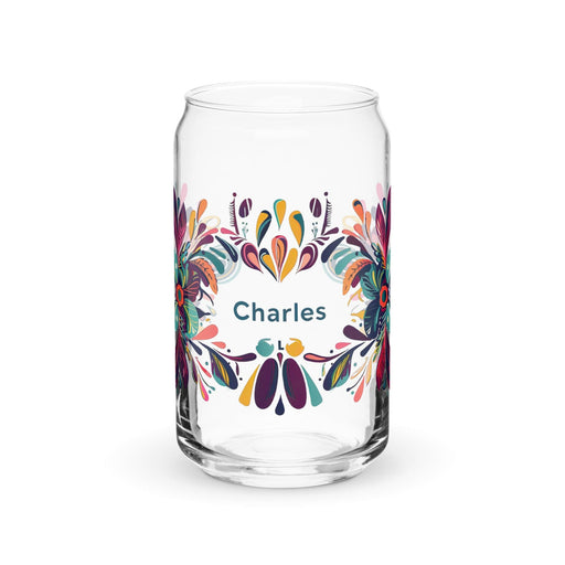 Charles Exclusive Name Art Piece Can-Shaped Glass Home Office Work Mexican Spanish Pride Gift Cup One-Of-A-Kind Calligraphy Glass | C8 Mexicada 16 oz