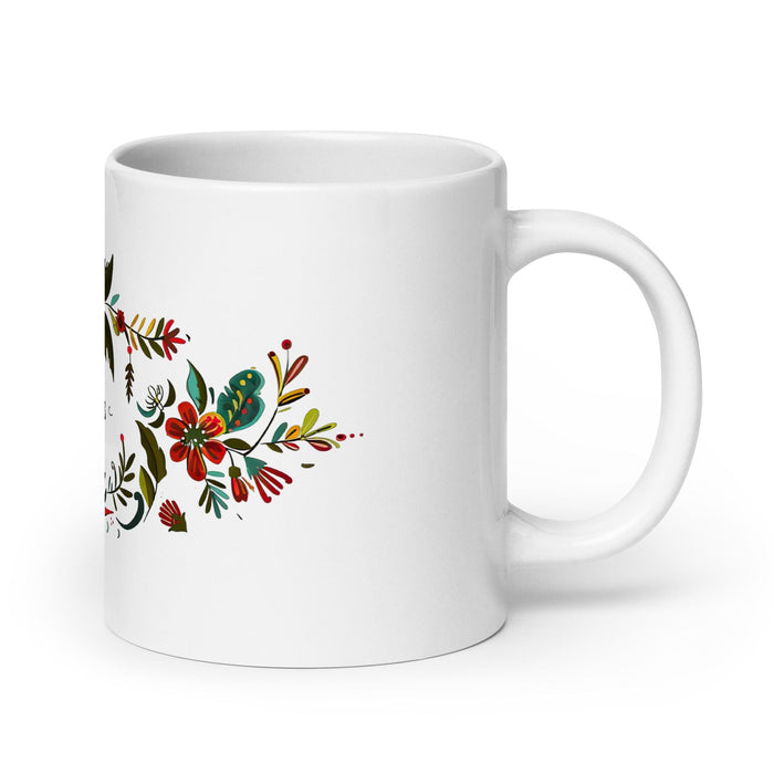 Charles Exclusive Name Art Piece Home Office Work Coffee Mug Mexican Spanish Pride Gift Cup One-Of-A-Kind Calligraphy White Glossy Mug | C13 Mexicada 20 oz