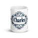 Charles Exclusive Name Art Piece Home Office Work Coffee Mug Mexican Spanish Pride Gift Cup One-Of-A-Kind Calligraphy White Glossy Mug | C14 Mexicada