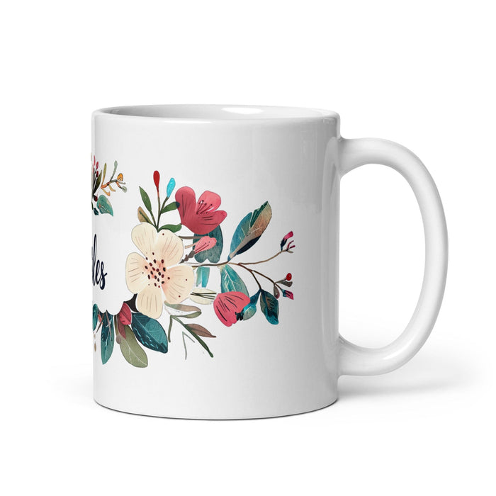 Charles Exclusive Name Art Piece Home Office Work Coffee Mug Mexican Spanish Pride Gift Cup One-Of-A-Kind Calligraphy White Glossy Mug | C2 Mexicada 11 oz