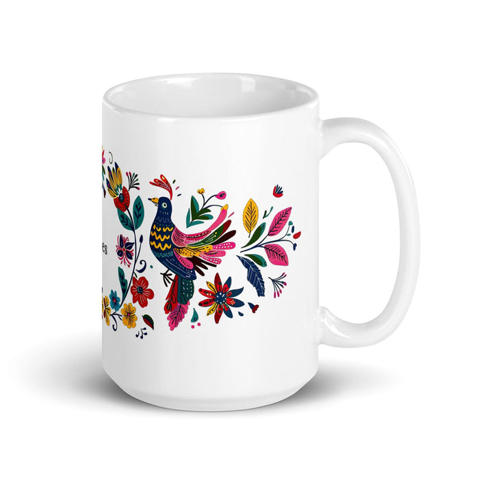 Charles Exclusive Name Art Piece Home Office Work Coffee Mug Mexican Spanish Pride Gift Cup One-Of-A-Kind Calligraphy White Glossy Mug | C9 Mexicada 15 oz