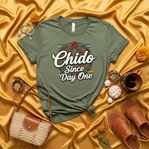 Chido Since Day One T-Shirt, Mexican Pride Aztec Calendar Shirt, Vintage Latinx Heritage Gift, Hispanic Culture Tee, Dia De Los Muertos Style, Unisex Short Sleeve Top Mexicada
