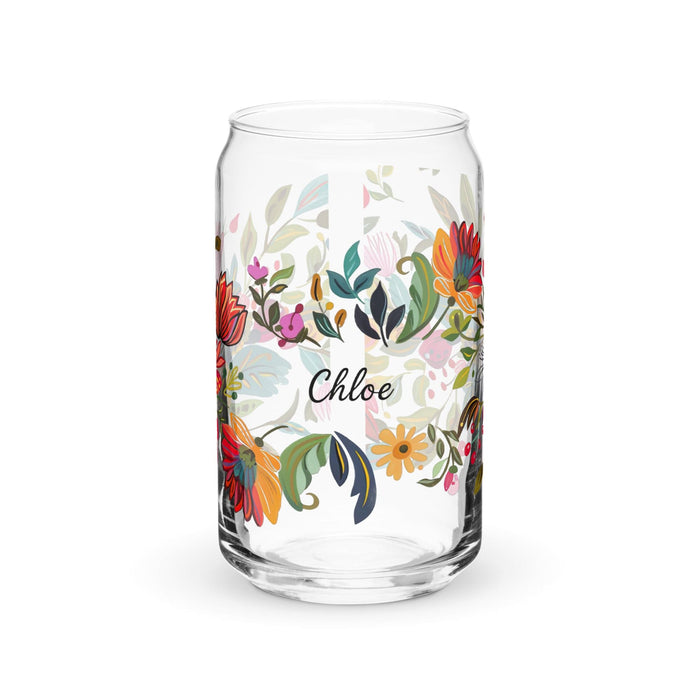 Chloe Exclusive Name Art Piece Can-Shaped Glass Home Office Work Mexican Spanish Pride Gift Cup One-Of-A-Kind Calligraphy Glass | C1 Mexicada 16 oz