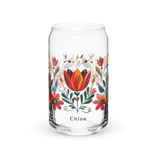 Chloe Exclusive Name Art Piece Can-Shaped Glass Home Office Work Mexican Spanish Pride Gift Cup One-Of-A-Kind Calligraphy Glass | C10 Mexicada 16 oz (No Lid No Straw)