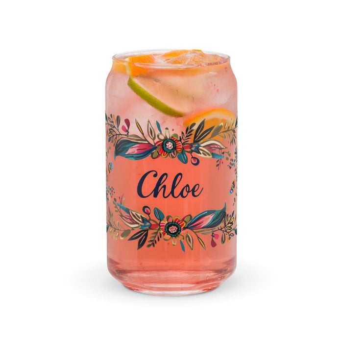 Chloe Exclusive Name Art Piece Can-Shaped Glass Home Office Work Mexican Spanish Pride Gift Cup One-Of-A-Kind Calligraphy Glass | C11 Mexicada