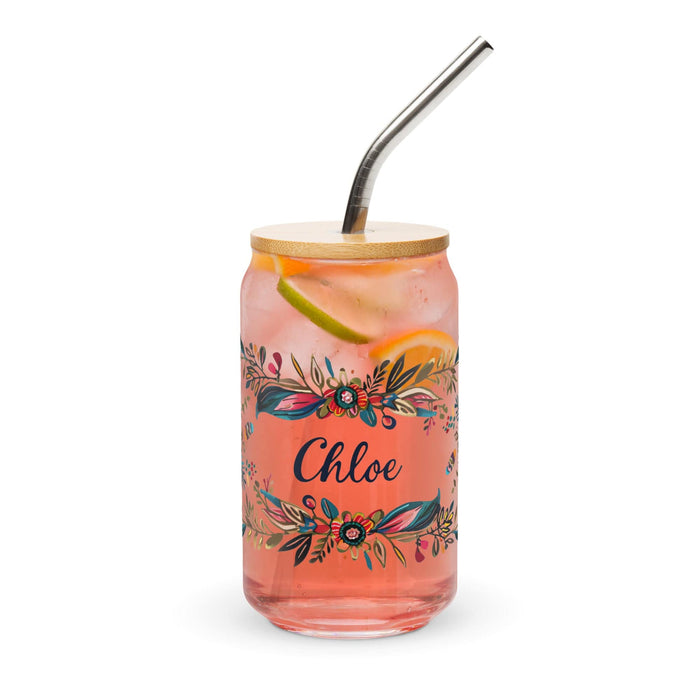 Chloe Exclusive Name Art Piece Can-Shaped Glass Home Office Work Mexican Spanish Pride Gift Cup One-Of-A-Kind Calligraphy Glass | C11 Mexicada