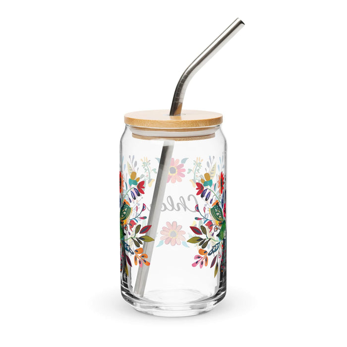 Chloe Exclusive Name Art Piece Can-Shaped Glass Home Office Work Mexican Spanish Pride Gift Cup One-Of-A-Kind Calligraphy Glass | C12 Mexicada