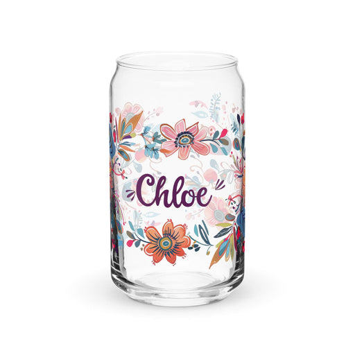 Chloe Exclusive Name Art Piece Can-Shaped Glass Home Office Work Mexican Spanish Pride Gift Cup One-Of-A-Kind Calligraphy Glass | C13 Mexicada 16 oz