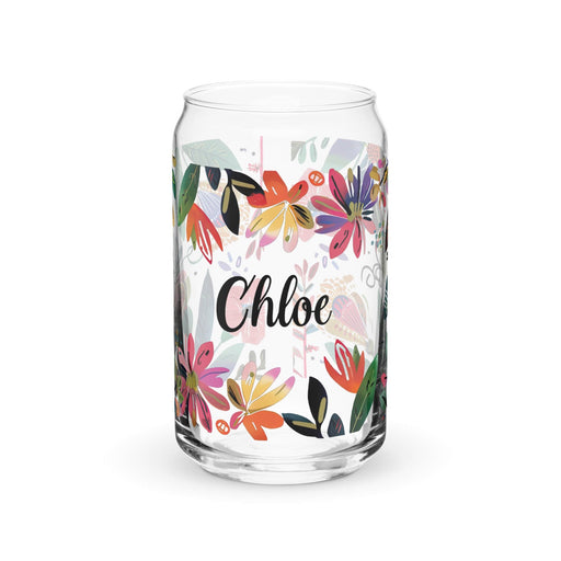 Chloe Exclusive Name Art Piece Can-Shaped Glass Home Office Work Mexican Spanish Pride Gift Cup One-Of-A-Kind Calligraphy Glass | C14 Mexicada 16 oz