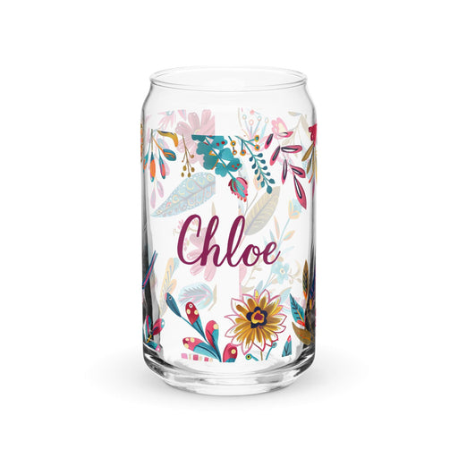 Chloe Exclusive Name Art Piece Can-Shaped Glass Home Office Work Mexican Spanish Pride Gift Cup One-Of-A-Kind Calligraphy Glass | C16 Mexicada 16 oz