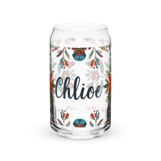 Chloe Exclusive Name Art Piece Can-Shaped Glass Home Office Work Mexican Spanish Pride Gift Cup One-Of-A-Kind Calligraphy Glass | C2 Mexicada 16 oz