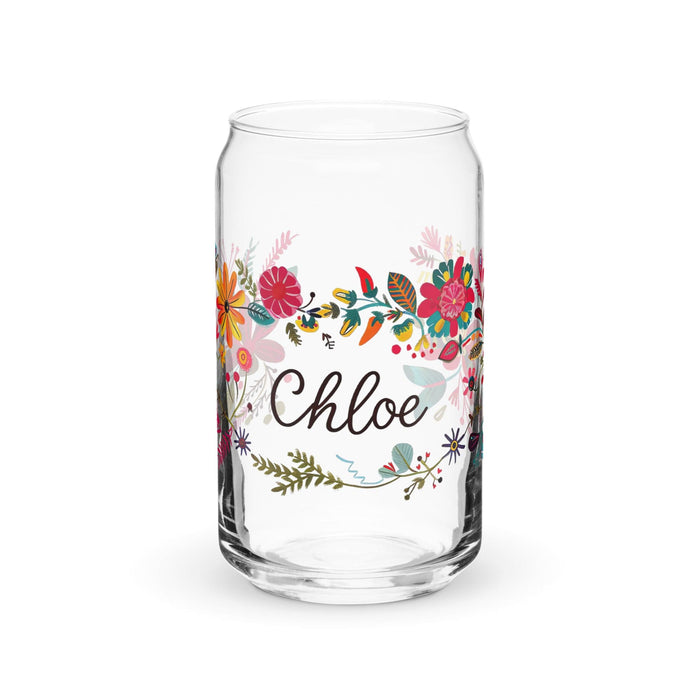 Chloe Exclusive Name Art Piece Can-Shaped Glass Home Office Work Mexican Spanish Pride Gift Cup One-Of-A-Kind Calligraphy Glass | C20 Mexicada 16 oz (No Lid No Straw)