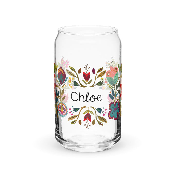 Chloe Exclusive Name Art Piece Can-Shaped Glass Home Office Work Mexican Spanish Pride Gift Cup One-Of-A-Kind Calligraphy Glass | C24 Mexicada 16 oz