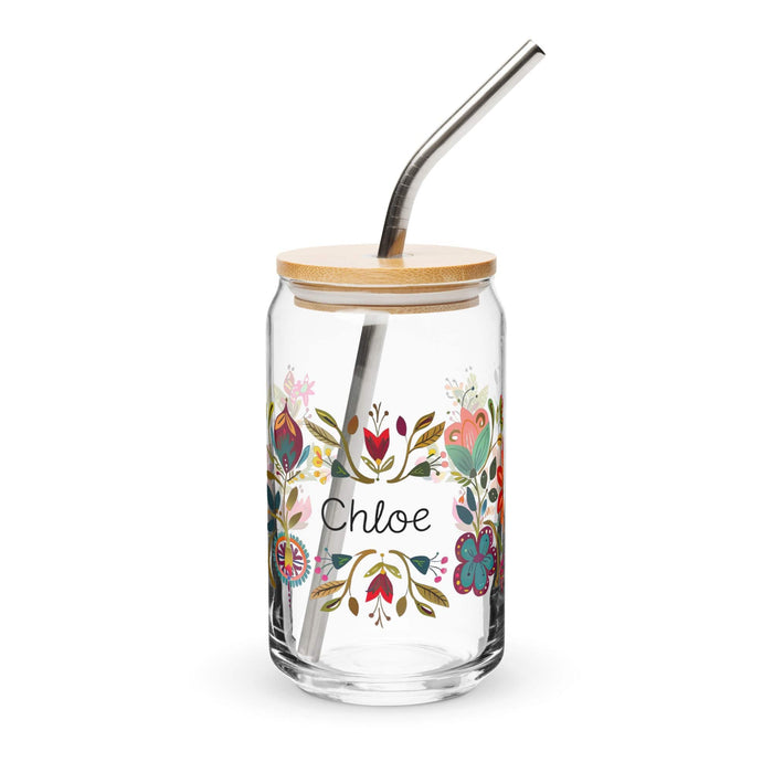 Chloe Exclusive Name Art Piece Can-Shaped Glass Home Office Work Mexican Spanish Pride Gift Cup One-Of-A-Kind Calligraphy Glass | C24 Mexicada 16 oz With Lid & Straw