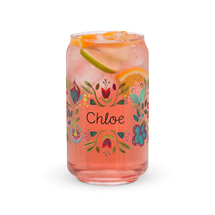 Chloe Exclusive Name Art Piece Can-Shaped Glass Home Office Work Mexican Spanish Pride Gift Cup One-Of-A-Kind Calligraphy Glass | C24 Mexicada