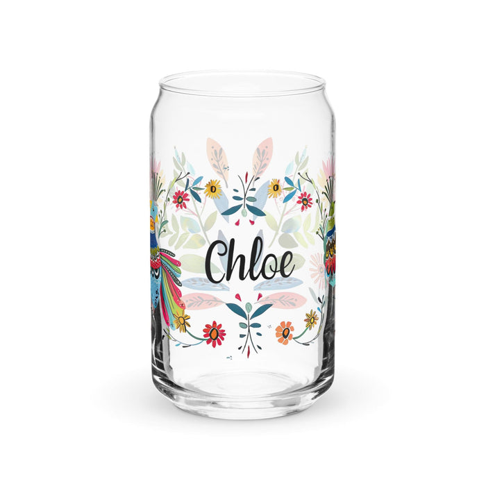 Chloe Exclusive Name Art Piece Can-Shaped Glass Home Office Work Mexican Spanish Pride Gift Cup One-Of-A-Kind Calligraphy Glass | C25 Mexicada 16 oz