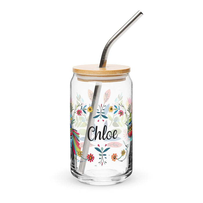 Chloe Exclusive Name Art Piece Can-Shaped Glass Home Office Work Mexican Spanish Pride Gift Cup One-Of-A-Kind Calligraphy Glass | C25 Mexicada 16 oz With Lid & Straw