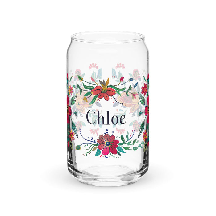 Chloe Exclusive Name Art Piece Can-Shaped Glass Home Office Work Mexican Spanish Pride Gift Cup One-Of-A-Kind Calligraphy Glass | C26 Mexicada 16 oz