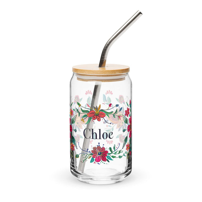 Chloe Exclusive Name Art Piece Can-Shaped Glass Home Office Work Mexican Spanish Pride Gift Cup One-Of-A-Kind Calligraphy Glass | C26 Mexicada 16 oz With Lid & Straw