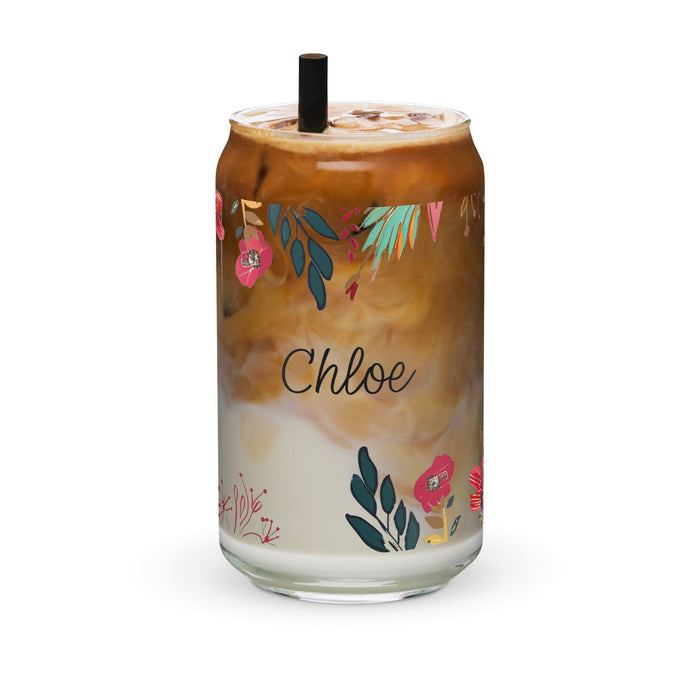 Chloe Exclusive Name Art Piece Can-Shaped Glass Home Office Work Mexican Spanish Pride Gift Cup One-Of-A-Kind Calligraphy Glass | C28 Mexicada