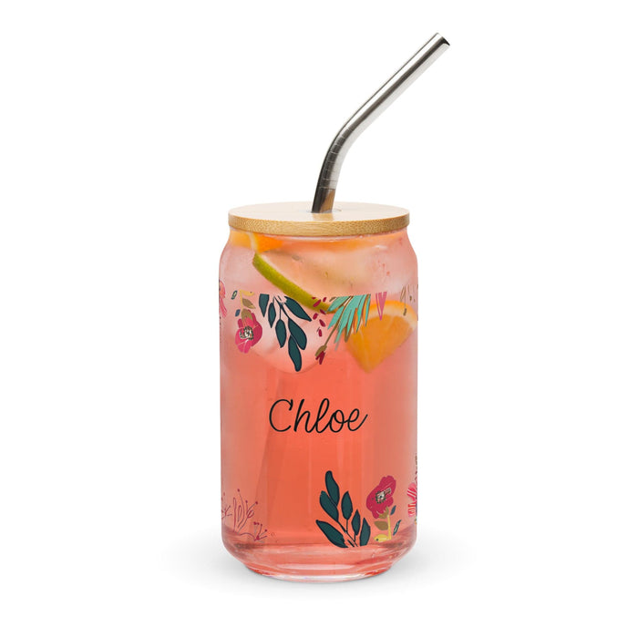 Chloe Exclusive Name Art Piece Can-Shaped Glass Home Office Work Mexican Spanish Pride Gift Cup One-Of-A-Kind Calligraphy Glass | C28 Mexicada