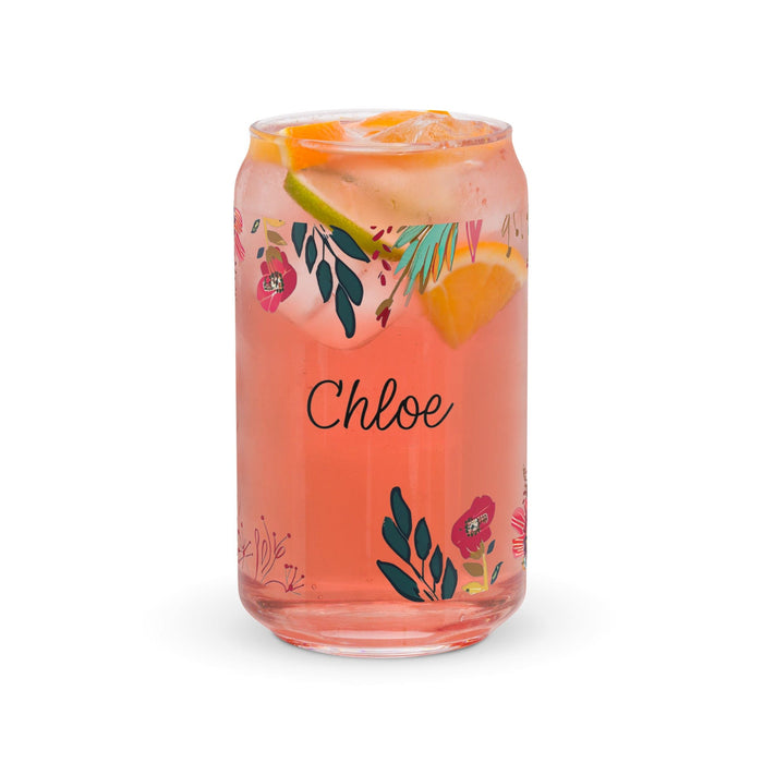 Chloe Exclusive Name Art Piece Can-Shaped Glass Home Office Work Mexican Spanish Pride Gift Cup One-Of-A-Kind Calligraphy Glass | C28 Mexicada