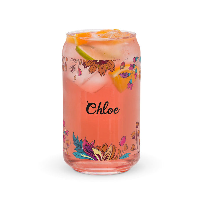 Chloe Exclusive Name Art Piece Can-Shaped Glass Home Office Work Mexican Spanish Pride Gift Cup One-Of-A-Kind Calligraphy Glass | C29 Mexicada