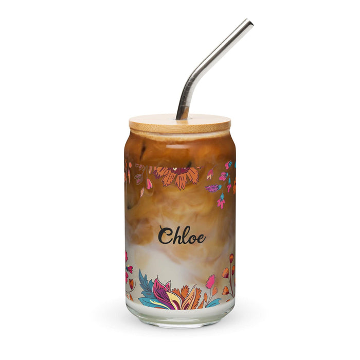 Chloe Exclusive Name Art Piece Can-Shaped Glass Home Office Work Mexican Spanish Pride Gift Cup One-Of-A-Kind Calligraphy Glass | C29 Mexicada