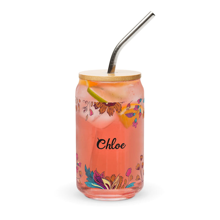 Chloe Exclusive Name Art Piece Can-Shaped Glass Home Office Work Mexican Spanish Pride Gift Cup One-Of-A-Kind Calligraphy Glass | C29 Mexicada