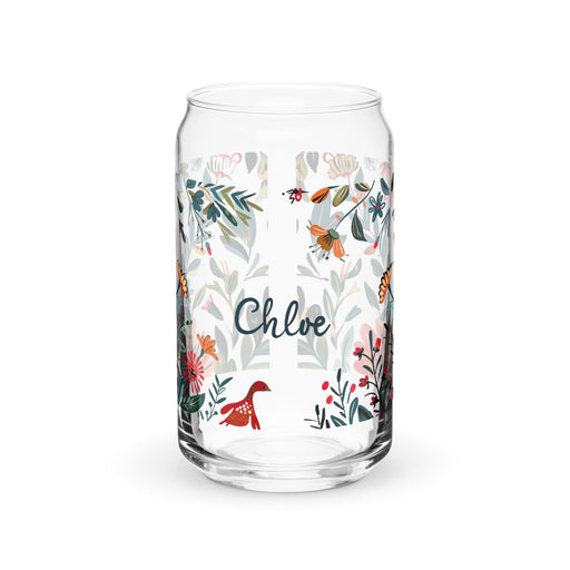 Chloe Exclusive Name Art Piece Can-Shaped Glass Home Office Work Mexican Spanish Pride Gift Cup One-Of-A-Kind Calligraphy Glass | C6 Mexicada 16 oz