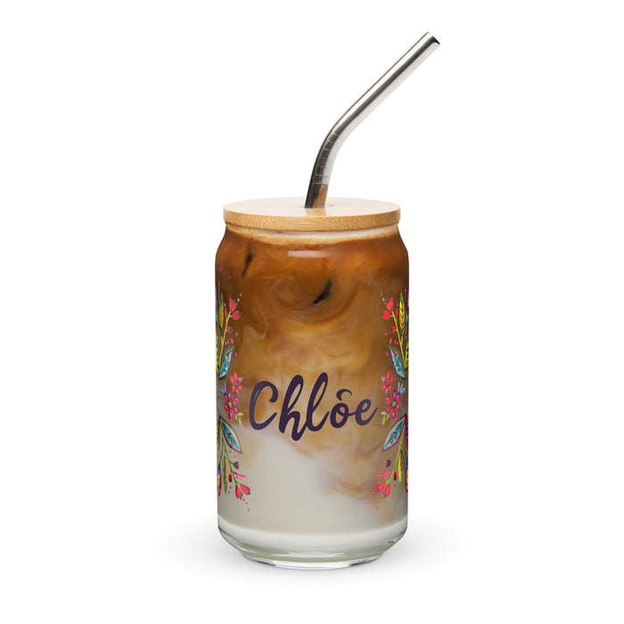 Chloe Exclusive Name Art Piece Can-Shaped Glass Home Office Work Mexican Spanish Pride Gift Cup One-Of-A-Kind Calligraphy Glass | C7 Mexicada