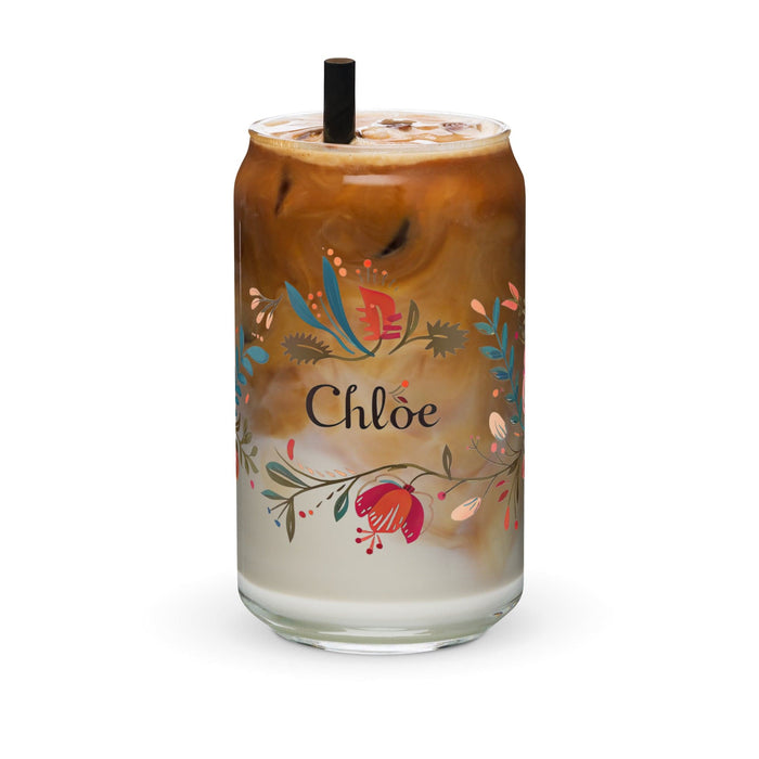 Chloe Exclusive Name Art Piece Can-Shaped Glass Home Office Work Mexican Spanish Pride Gift Cup One-Of-A-Kind Calligraphy Glass | C9 Mexicada